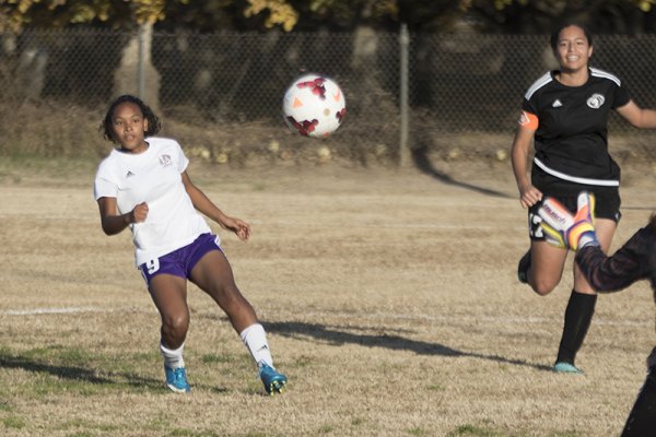 Lemoore's Kalijah Sanders scored another goal in a recent 2-2 time against Monache High School.